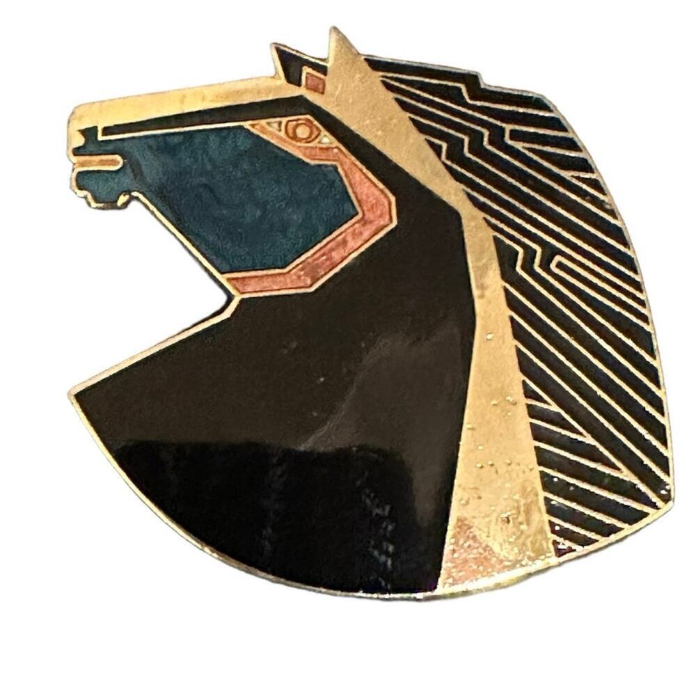Vintage Laurel Burch Enamel Wild Stallion Horse Gold Tone pendant